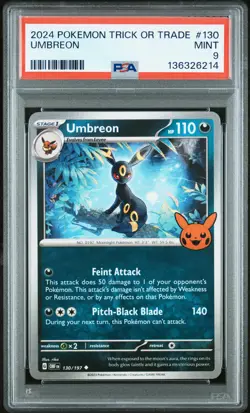 2024 POKEMON TRICK OR TRADE #130 UMBREON PSA 9 - Image 1
