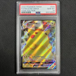 Pikachu VMAX 044/185 PSA 10 SWSH04: Vivid Voltage English Pokemon TCG CCG - Image 1