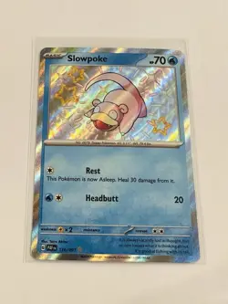 Pokemon TCG Slowpoke 116/091 Baby Shiny Holo Rare Paldean Fates NM - Image 1