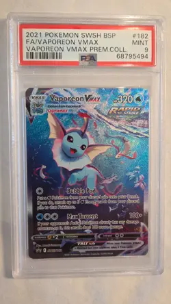 2021 POKEMON SWSH BLACK STAR PROMO VAPOREON VMAX PREMIUM COLLECTION (PSA MINT 9) - Image 1