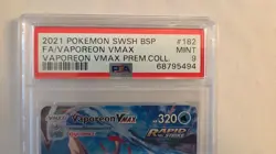 2021 POKEMON SWSH BLACK STAR PROMO VAPOREON VMAX PREMIUM COLLECTION (PSA MINT 9) - Image 2
