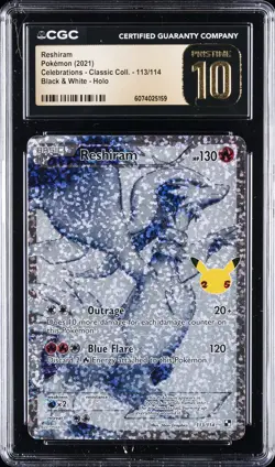 2021 POKEMON CELEBRATIONS CLASSIC COLLECTION B&W HOLO RESHIRAM CGC 10 PRISTINE - Image 1