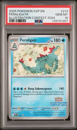2025 POKEMON SVP EN-SV BLACK STAR PROMO #213 FERALIGATR PSA 10 - Image 1
