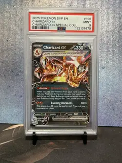 2025 POKEMON SVP EN-SV BLACK STAR PROMO #196 CHARIZARD EX PSA 9 B - Image 1