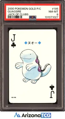 Pokemon 2000 Quagsire 195 Jack Of Clubs Pokemon Gold Playing Card Japanese PSA 8 - Image 1