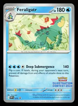Feraligatr 213 Illustration Contest 2024 Scarlet & Violet Promo Pokemon Card - Image 1