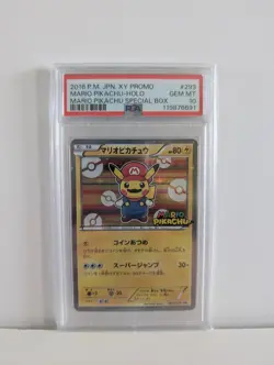 2016 POKEMON JPN XY PROMO #293 MARIO PIKACHU PSA 10 - Image 1