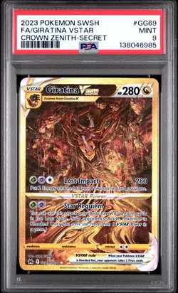 2023 POKEMON SWORD & SHIELD CROWN ZENITH SECRET FULL ART/GIRATINA VSTAR PSA 9 - Image 1
