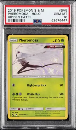 2019 POKEMON SUN & MOON HIDDEN FATES #SV5 PHEROMOSA-HOLO PSA 10 - Image 1