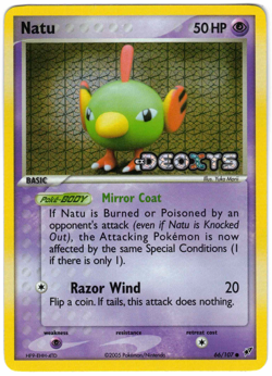 Natu 66/107 EX Deoxys Reverse Holo Stamped Pokemon Card - Image 1