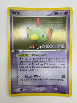 Natu 66/107 EX Deoxys Reverse Holo Stamped Pokemon Card - Image 3
