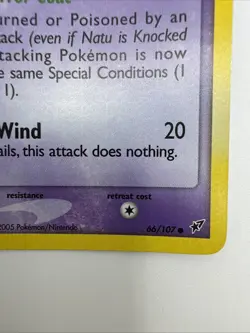 Natu 66/107 EX Deoxys Reverse Holo Stamped Pokemon Card - Image 5