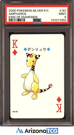 Pokemon 2000 Ampharos 181 King Of Diamonds Silver Playing Card Japanese PSA 9 - Image 1