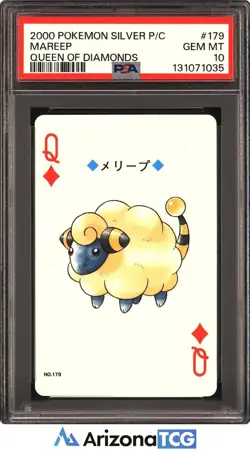 Pokemon 2000 Mareep Queen Of Diamonds 179 Silver Playing Card Japanese PSA 10 - Image 1