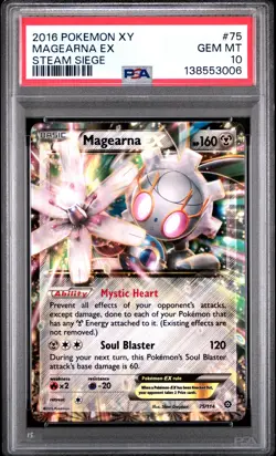 2016 POKEMON XY STEAM SIEGE #75 MAGEARNA EX PSA 10 - Image 1