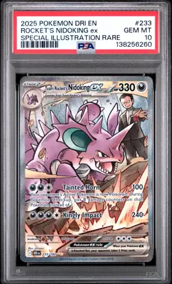 2025 POKEMON DRI SPECIAL ILLUSTRATION RARE #233 TEAM ROCKET'S NIDOKING EX PSA 10 - Image 1