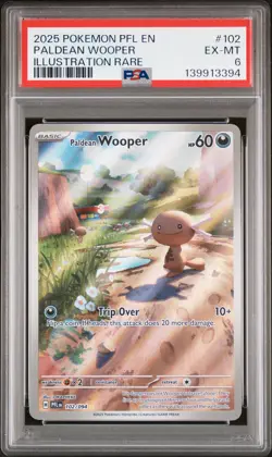 2025 POKEMON PFL EN-PHANTASMAL FLAMES ILLUSTRATION RARE PALDEAN WOOPER PSA 6 - Image 1