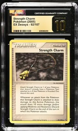 Pokemon Strength Charm 2005 EX Deoxys 92/107 CGC PRISTINE 10 - Image 1