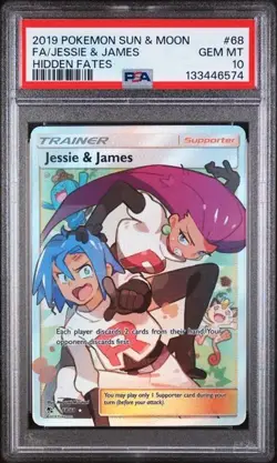 Pokemon Jesse & James Full Art 2019 Hidden Fates PSA 10 Gem Mint - Image 1