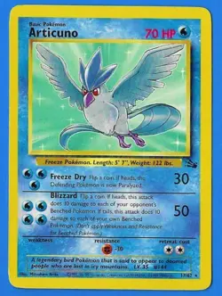 1999 Wizards Pokemon Fossil Unlimited Articuno 17/62 Non-Holo NM - Image 3