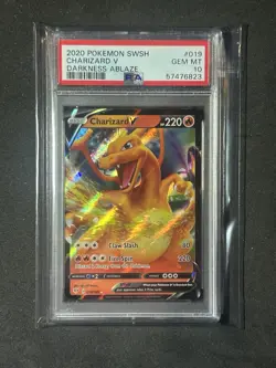 2020 Pokemon SWSH Charizard V Darkness Ablaze #019 PSA 10 Gem Mint - Image 1