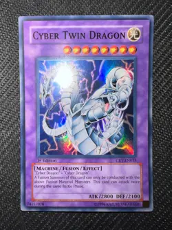 Yugioh Cyber Twin Dragon 1st Edition Super Rare CRV-EN035 NM - Image 1