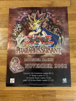 2002 Rare Yu-Gi-Oh! (Yugioh) Pharaoh's Servant Promo Poster 18 x 24 - Image 1