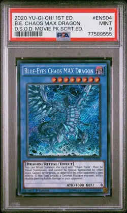 YuGiOh Blue-Eyes Chaos MAX Dragon MVP1-ENS04 Secret Rare 1st Edition PSA 9 - Image 1