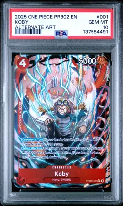 2025 ONE PIECE PRB02-PREM BOOSTER -ONE PIECE CARD THE BEST- VOL.2 KOBY PSA 10 - Image 1