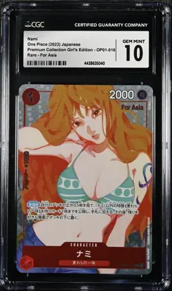 CGC 10 Nami OP01-016 Premium Card Collection Girls Edition Asia ONE PIECE（4） - Image 1