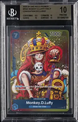 2024 ONE PIECE PROMOS CONVENTION EXCLUSIVE-FOIL #043 MONKEY D. LUFFY BGS 10 - Image 1