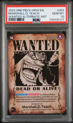 2024 ONE PIECE EMPERORS IN THE NEW WORLD WANTED ALT ART MARSHALL D. TEACH PSA 10 - Image 1