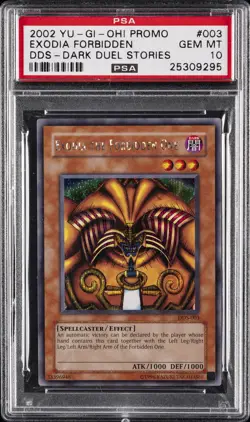 2002 YU-GI-OH! PROMO DDS-DARK DUEL STORIES #003 EXODIA THE FORBIDDEN ONE PSA 10 - Image 1