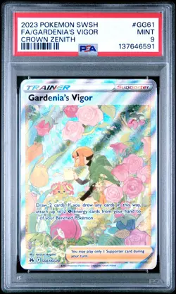 2023 POKEMON SWORD & SHIELD CROWN ZENITH #GG61 FULL ART/GARDENIA'S VIGOR PSA 9 - Image 1