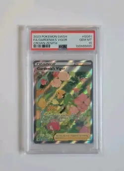 2023 POKEMON SWORD & SHIELD CROWN ZENITH #GG61 FULL ART/GARDENIA'S VIGOR PSA 10 - Image 1