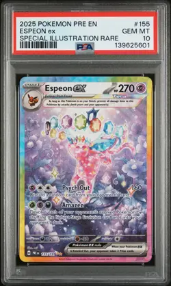 2025 POKEMON PRISMATIC EVOLUTIONS SPECIAL ILLUSTRATION RARE ESPEON EX PSA 10 - Image 1