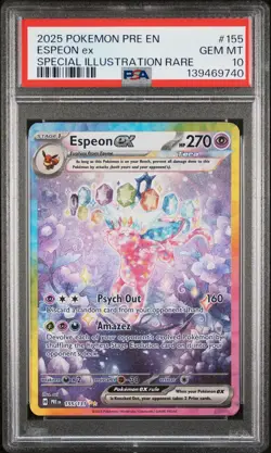 2025 POKEMON PRISMATIC EVOLUTIONS SPECIAL ILLUSTRATION RARE ESPEON EX PSA 10 - Image 1