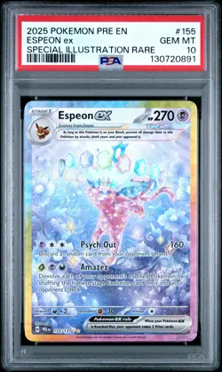 2025 POKEMON PRISMATIC EVOLUTIONS SPECIAL ILLUSTRATION RARE ESPEON EX PSA 10 - Image 1
