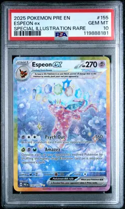 2025 POKEMON PRISMATIC EVOLUTIONS SPECIAL ILLUSTRATION RARE ESPEON EX PSA 10 - Image 1