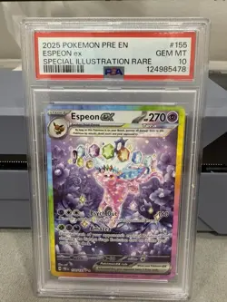 2025 POKEMON PRISMATIC EVOLUTIONS SPECIAL ILLUSTRATION RARE ESPEON EX PSA 10 - Image 1