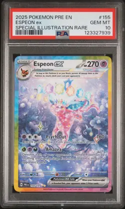 2025 POKEMON PRISMATIC EVOLUTIONS SPECIAL ILLUSTRATION RARE ESPEON EX PSA 10 - Image 1
