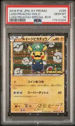 Pokemon Luigi Pikachu Special Bx. Japanese Holo Promo 295/XY-P PSA 10 Gem Mint - Image 1