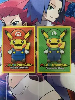 Mario & Luigi Poncho Pikachu Card Sleeves 2016 Mario & Luigi Pikachu Box Pokemon - Image 1