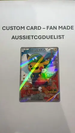 Poncho Pikachu Luigi 296/XY-P Holo Japanese Pokemon Card *CUSTOM* - Image 3