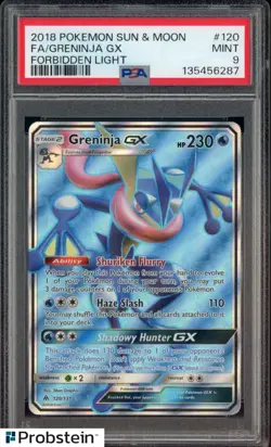 2018 Pokemon Sun & Moon Forbidden Light #120 Greninja Gx Fa PSA 9 MINT - Image 1