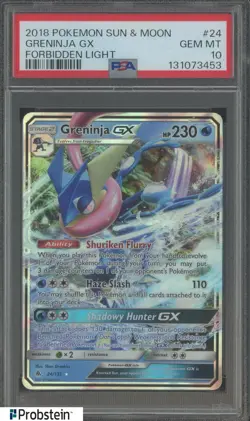 2018 Pokemon Sun & Moon Forbidden Light #24 Greninja Gx PSA 10 GEM MINT - Image 1