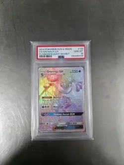 PSA 10 Greninja GX #133 Secret Rare Sun & Moon Forbidden Light. Cert# 135885406 - Image 1