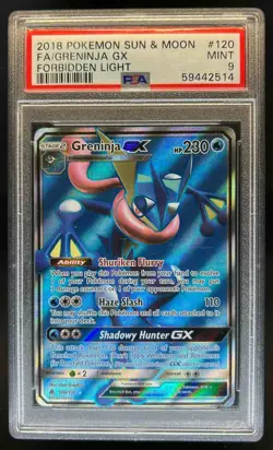 2018 Pokemon Sun & Moon Forbidden Light Greninja #120/131 PSA 9 - Image 1