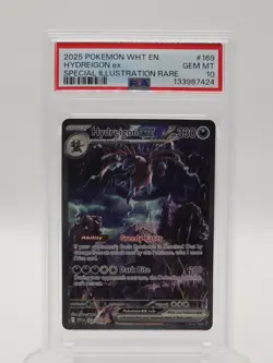 Pokemon 2025 Hydreigon ex 169/086 Full Art SIR White Flare GEM MINT PSA 10 - Image 1