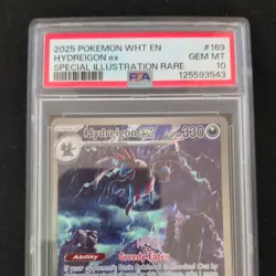 Pokemon 2025 White Flare Hydreigon EX SIR 169/086 PSA 10 - Image 1